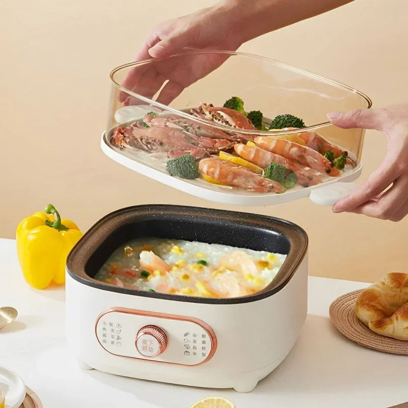110V Electric Food Steamer 10.5L Large Capacity 2-layer Multi Cooker Steamer Box Household Pan Warmer Steamer Breakfast Machine