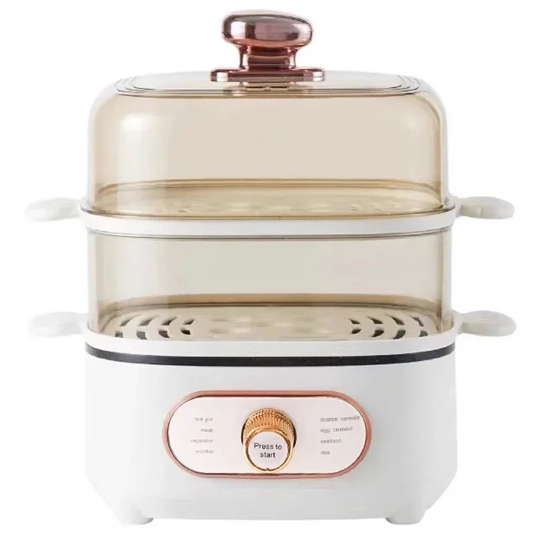 110V Electric Food Steamer 10.5L Large Capacity 2-layer Multi Cooker Steamer Box Household Pan Warmer Steamer Breakfast Machine